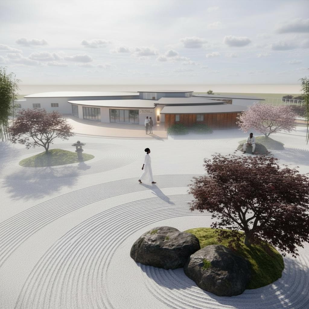 Aerial view of The Roots Health Centre wellness resort